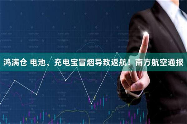 鸿满仓 电池、充电宝冒烟导致返航！南方航空通报