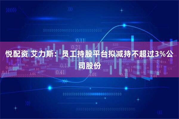 悦配资 艾力斯：员工持股平台拟减持不超过3%公司股份