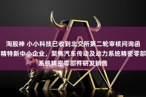淘股神 小小科技已收到北交所第二轮审核问询函：安徽省专精特新中小企业，聚焦汽车传动及动力系统精密零部件研发销售